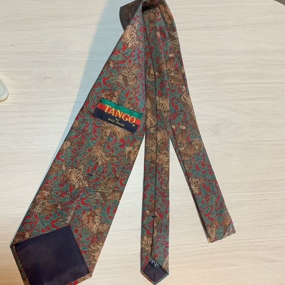 Menโs Vintage 90s 1998 Chicken Tie Wearable Art Farmer Chicken Dad Cotton Tie - Picture 10 of 17